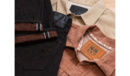 A range of kakishibu selvedge denim 