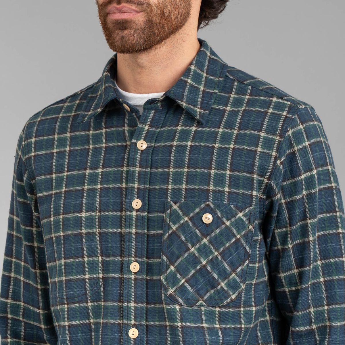 Vintage Slub Plaid Jumper Shirt Blue - Rogue Territory | R&H