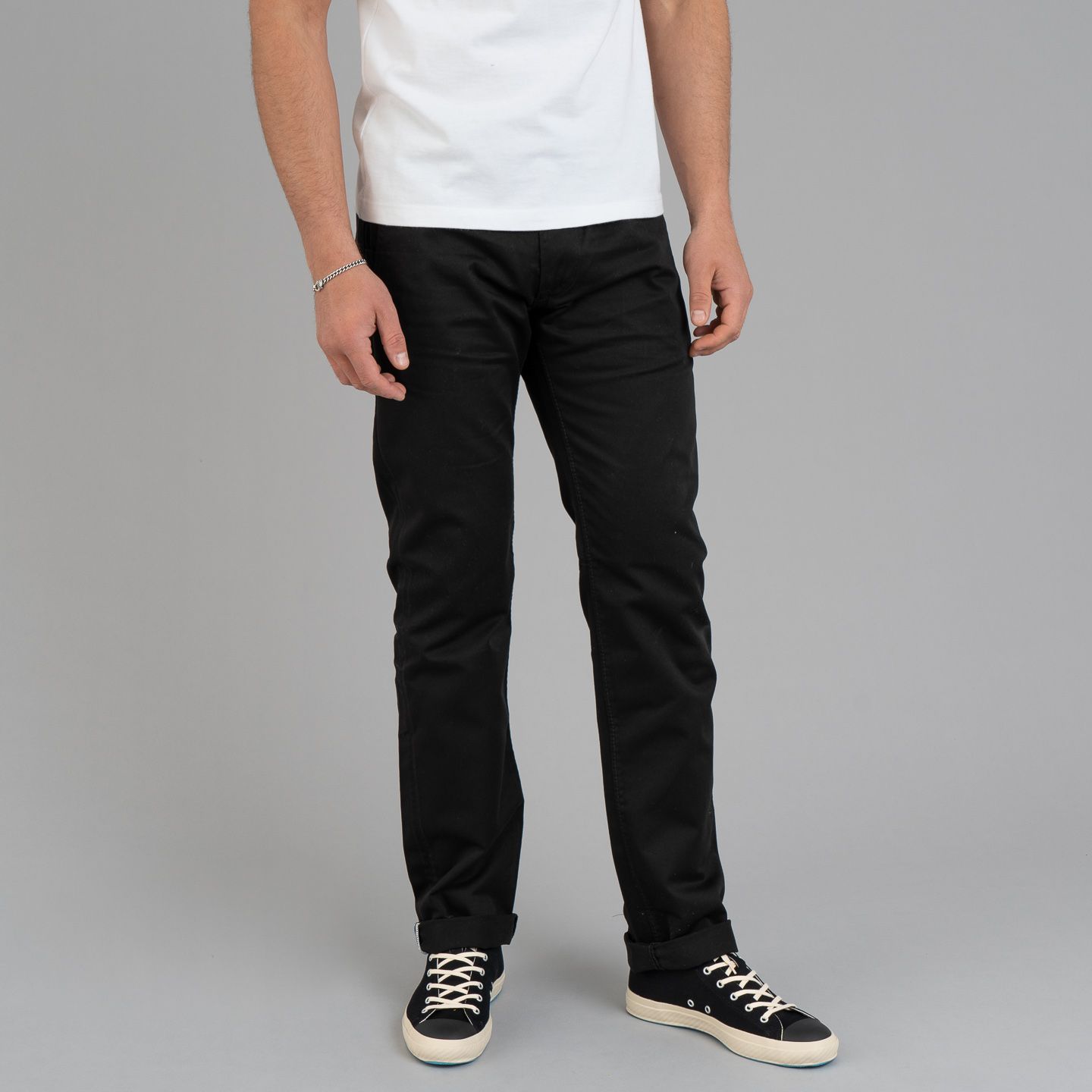Pure Blue Japan Relaxed Tapered Cotton Chinos - Black
