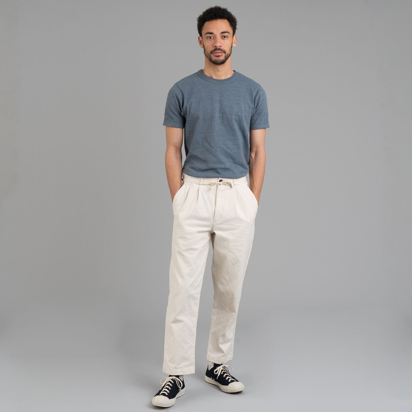 Canvas Tapered 2-Tuck Pants Natural - Seuvas | Rivet & Hide