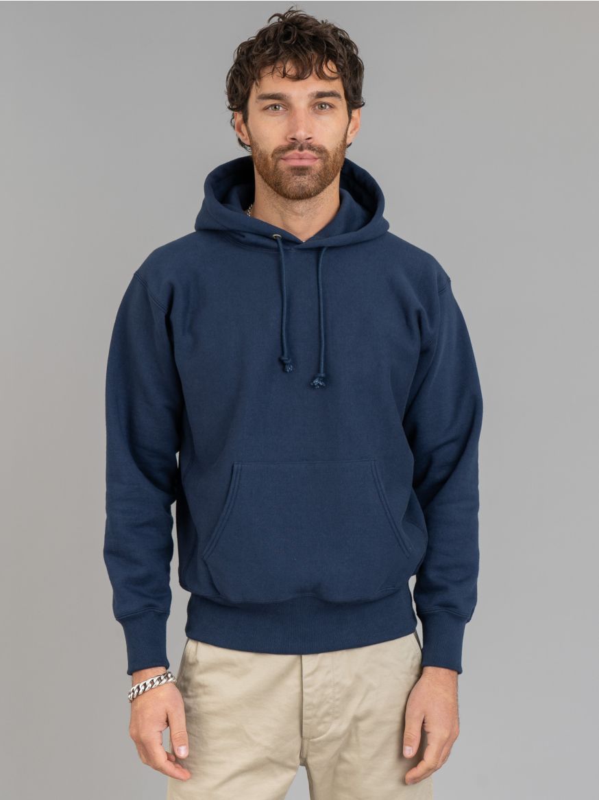 The Real McCoy's Heavyweight Hooded Sweatshirt - Navy