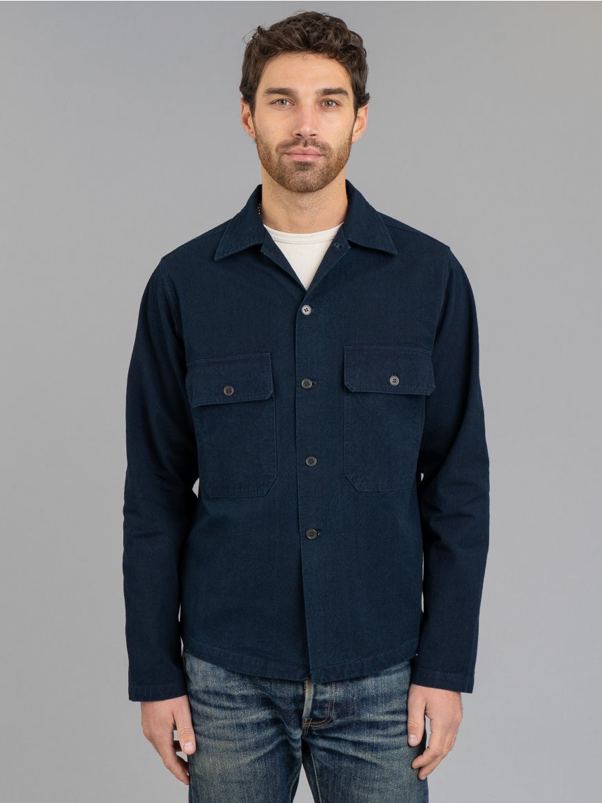 Samurai Cotton Ripstop “Kokiran” Military Shirt - Indigo