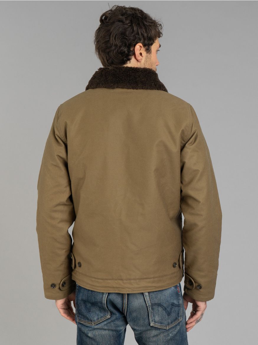 Iron Heart Oiled Whipchord N1 Deck Jacket - Khaki