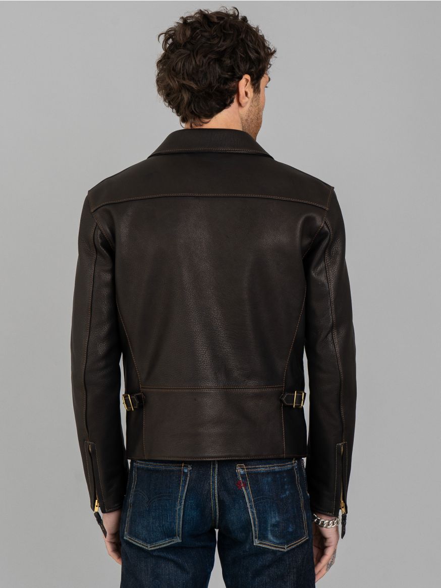 The Flat Head Deerskin Double Rider's Jacket - Black 