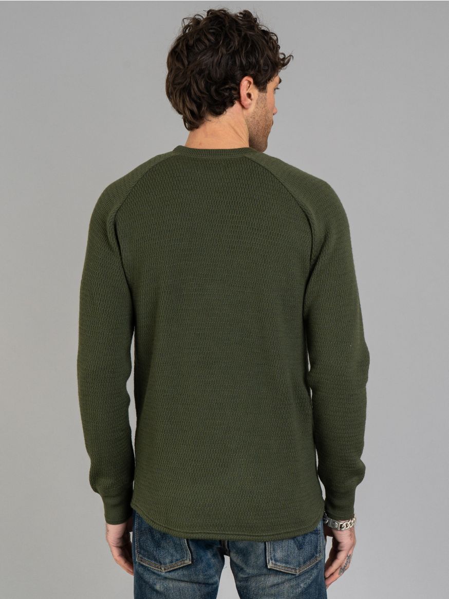 Stevenson Overall Merino Wool Thermal Sweater - Olive