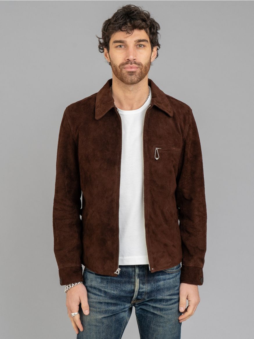 Double Helix "Classic 1930s" Horsehide Suede Jacket - Brown