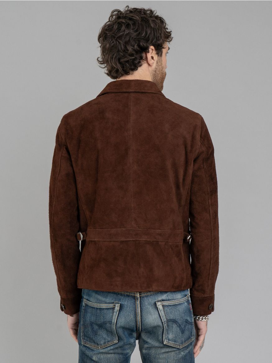 Double Helix "Classic 1930s" Horsehide Suede Jacket - Brown