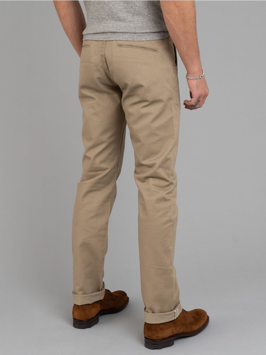 Pure Blue Japan Relaxed Tapered Cotton Chinos - Beige