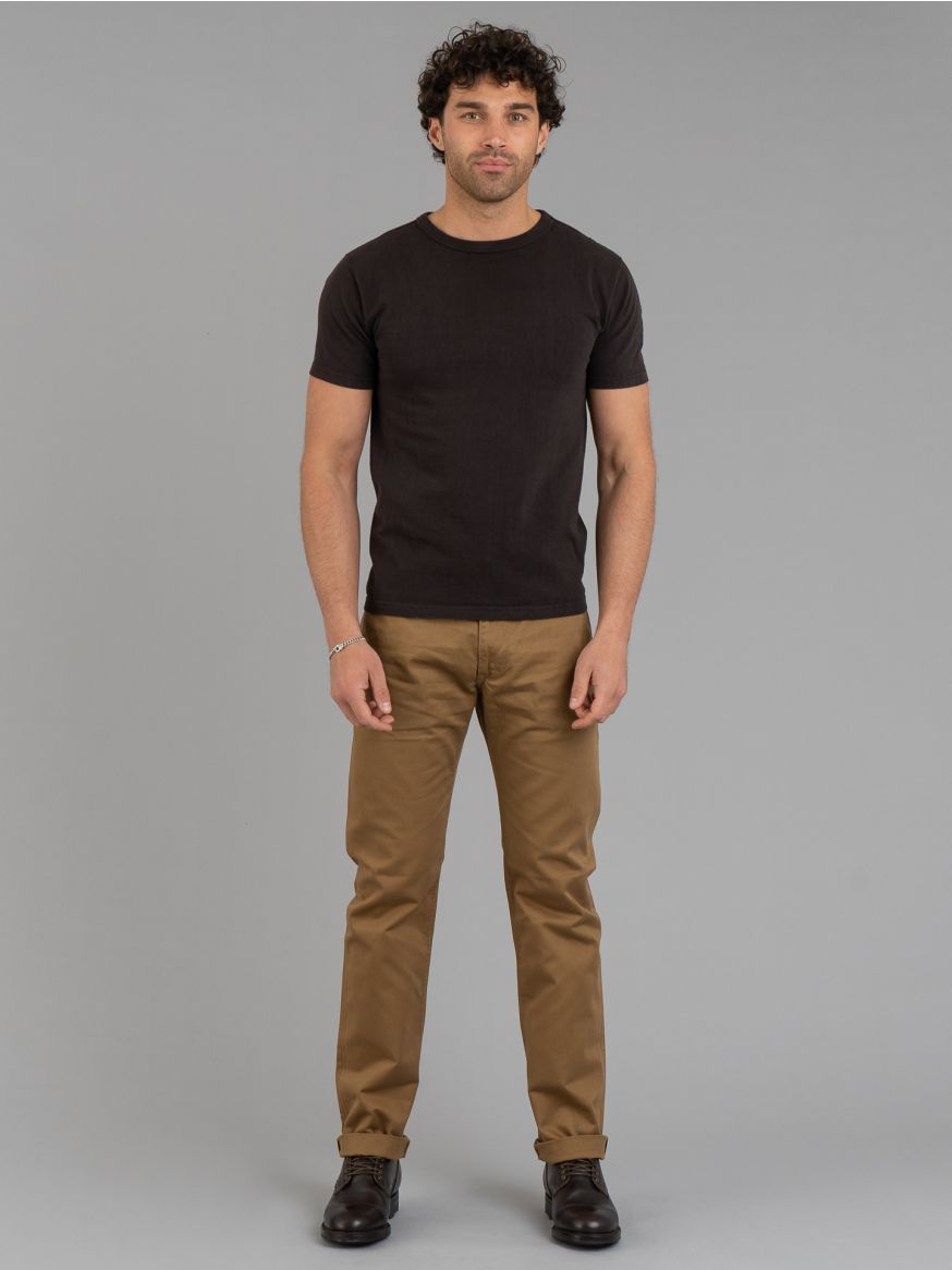 Pure Blue Japan Relaxed Tapered Cotton Chinos - Camel