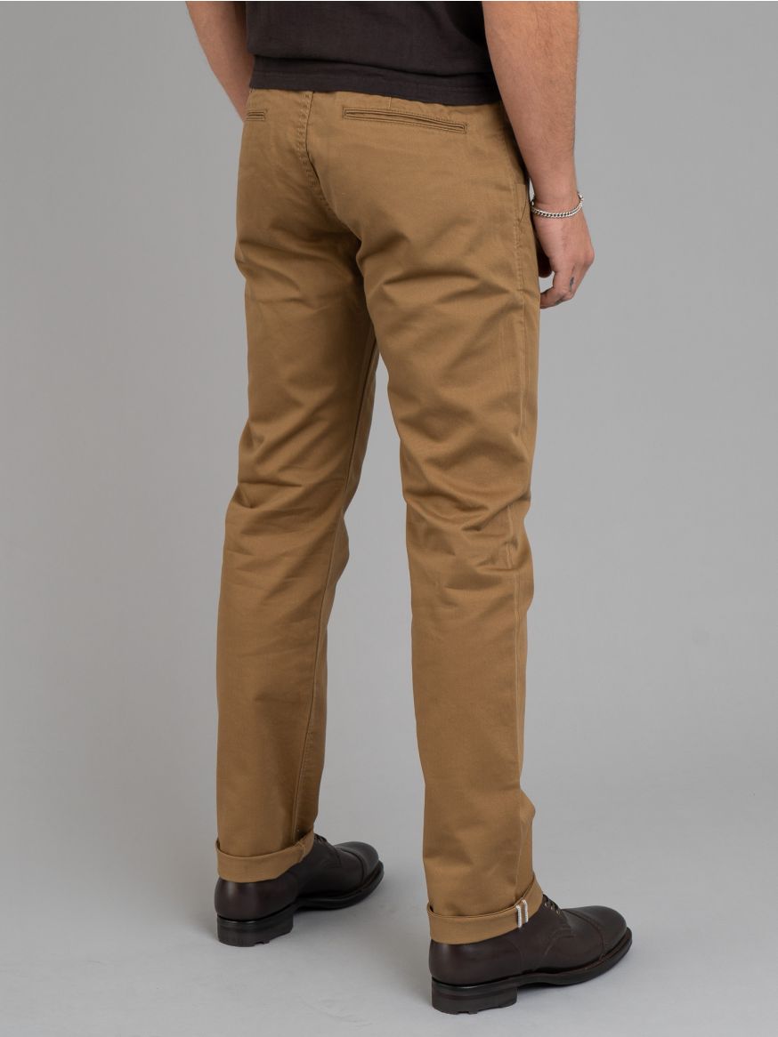 Pure Blue Japan Relaxed Tapered Cotton Chinos - Camel