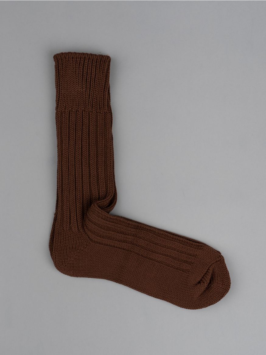 Decka Cased Heavyweight Plain Sock - Brown