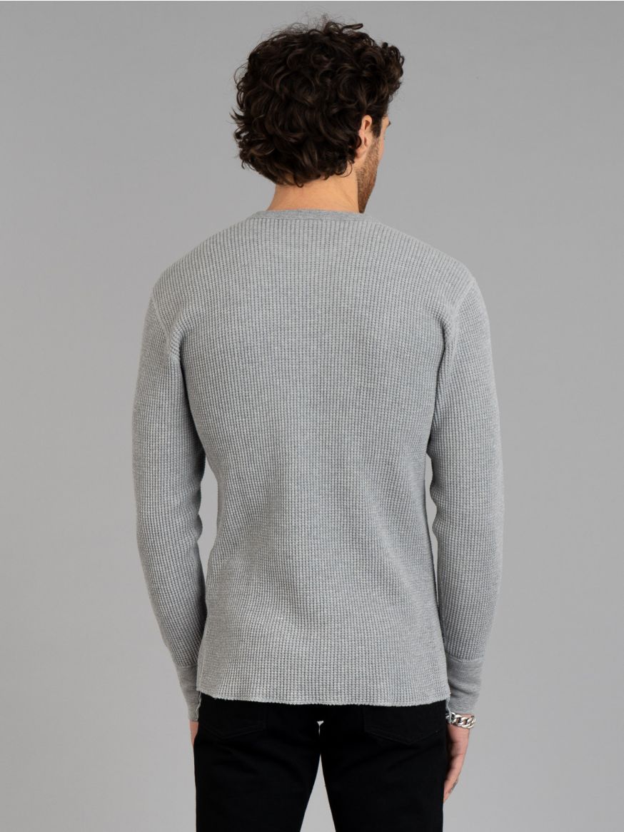 Iron Heart Long Sleeved Thermal Crew Neck Top - Grey