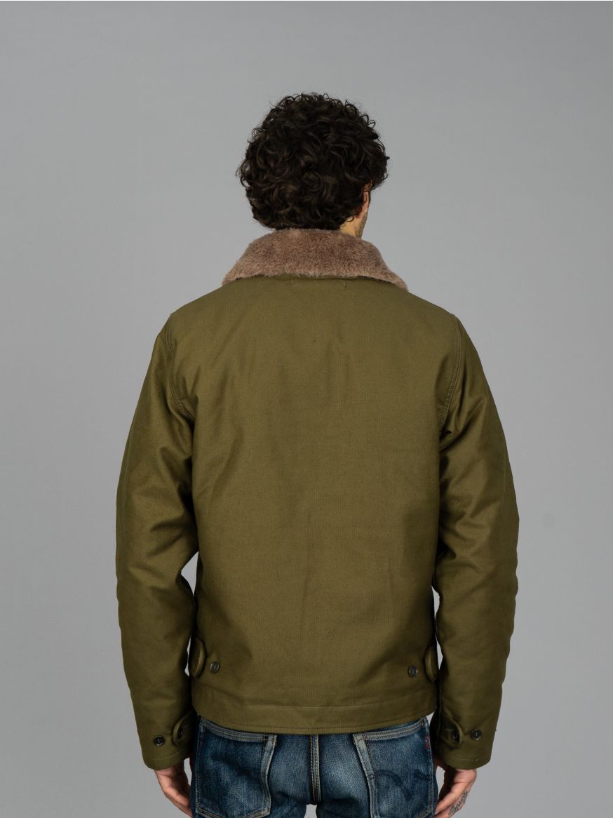 Iron Heart Alpaca Lined N1 Deck Jacket - Olive