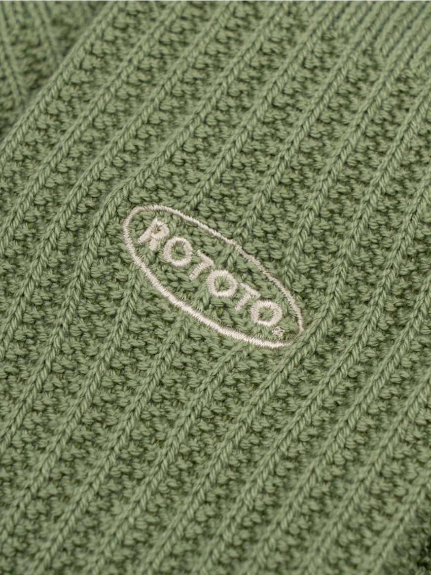 Rototo 90s Logo Crew Socks - Sage Green