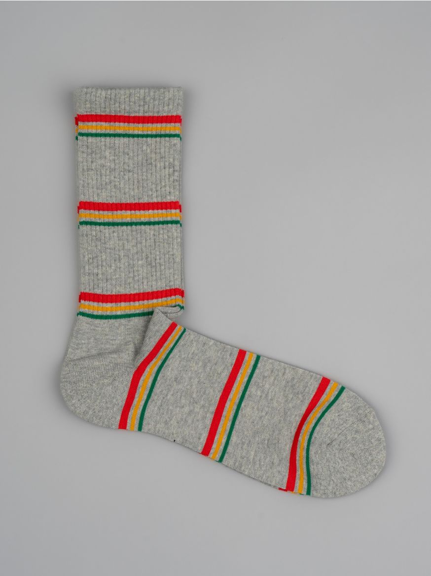 Rototo Irie Stripe Socks - Grey