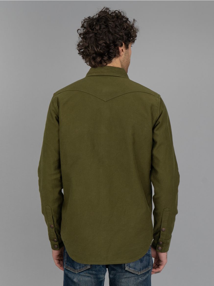 Iron Heart IHSH-331 12oz Moleskin CPO Shirt - Olive