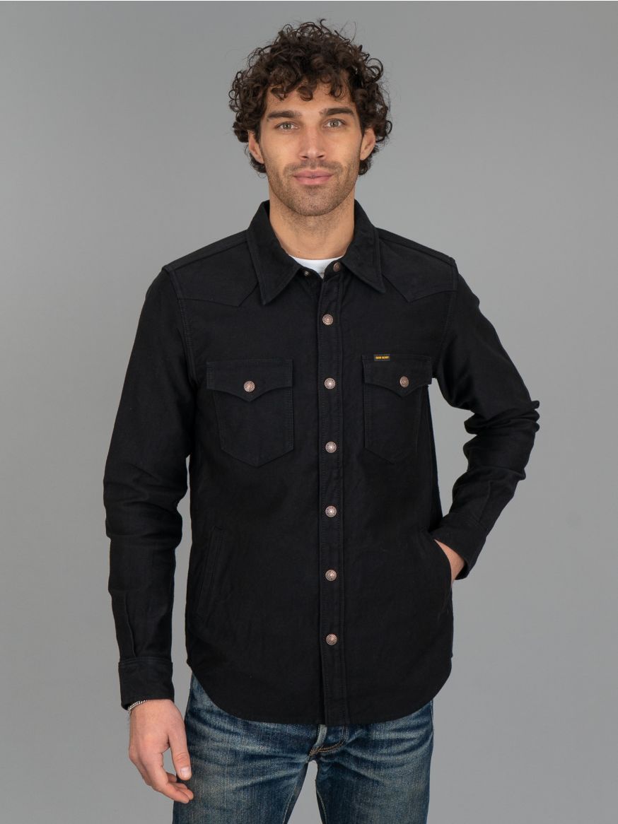 Iron Heart IHSH-331 12oz Moleskin CPO Shirt - Black