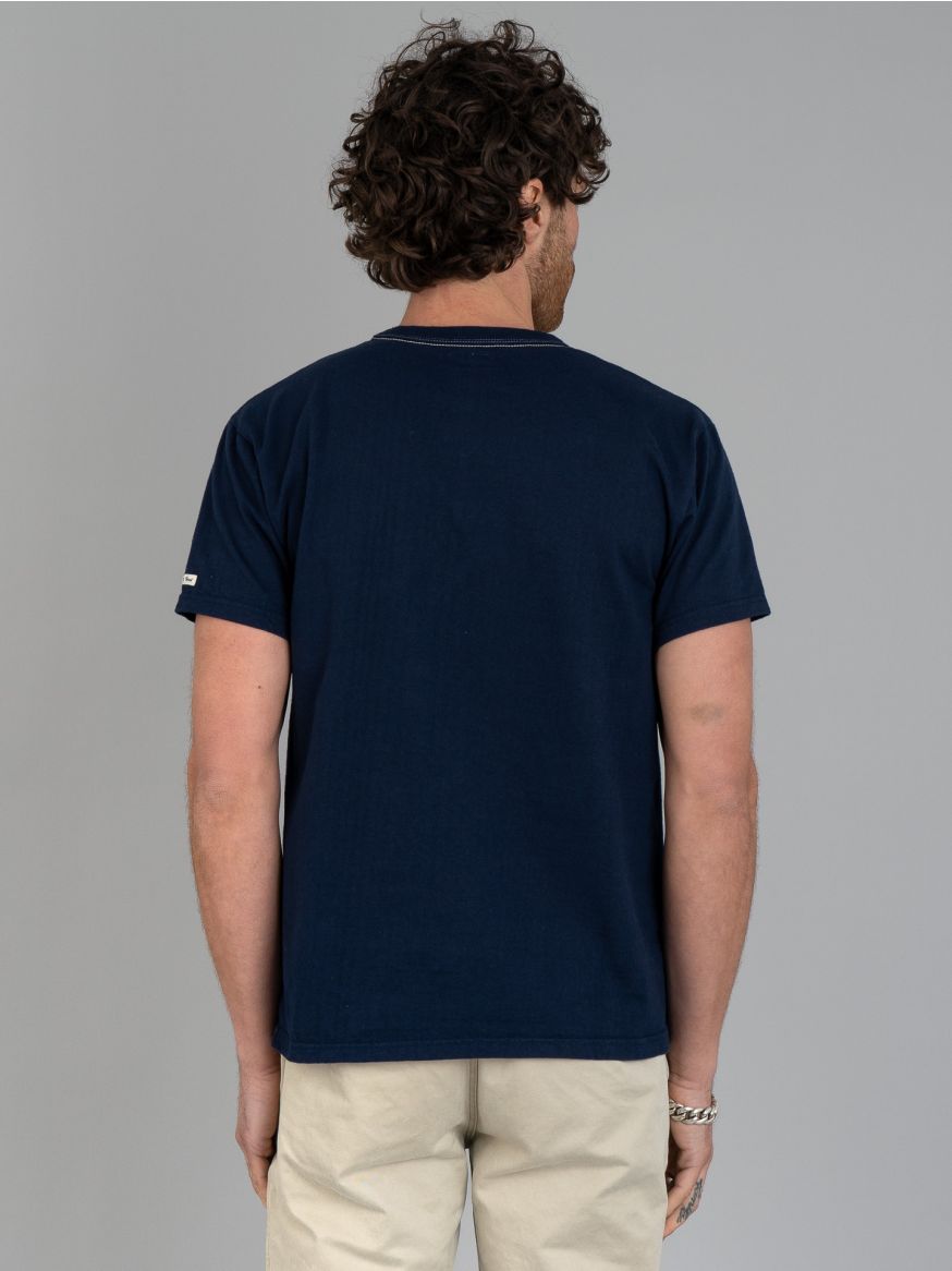 The Flat Head Plain Heavyweight T Shirt - Navy