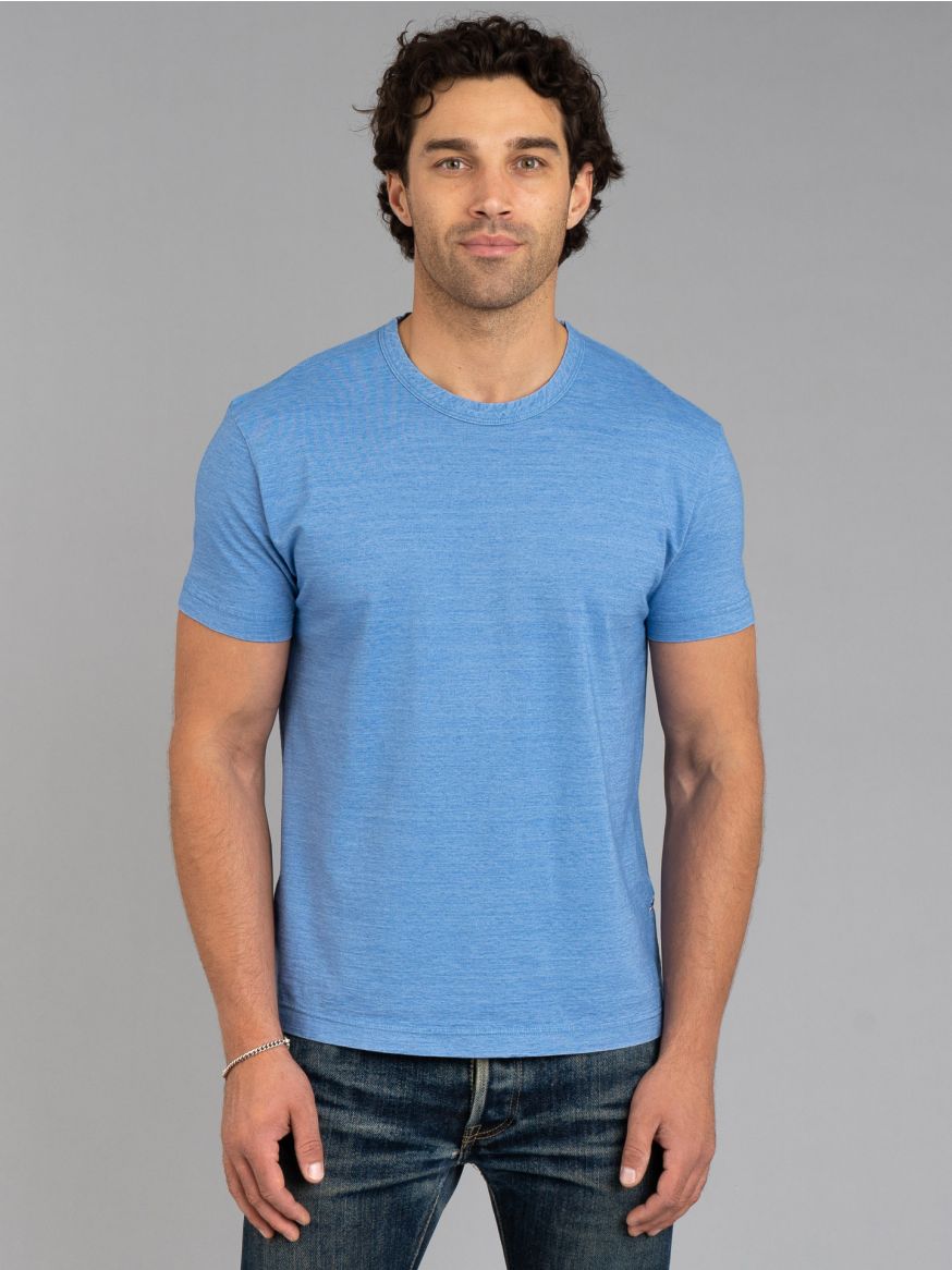 Pure Blue Japan Yarn Dyed T Shirt - Pale Indigo