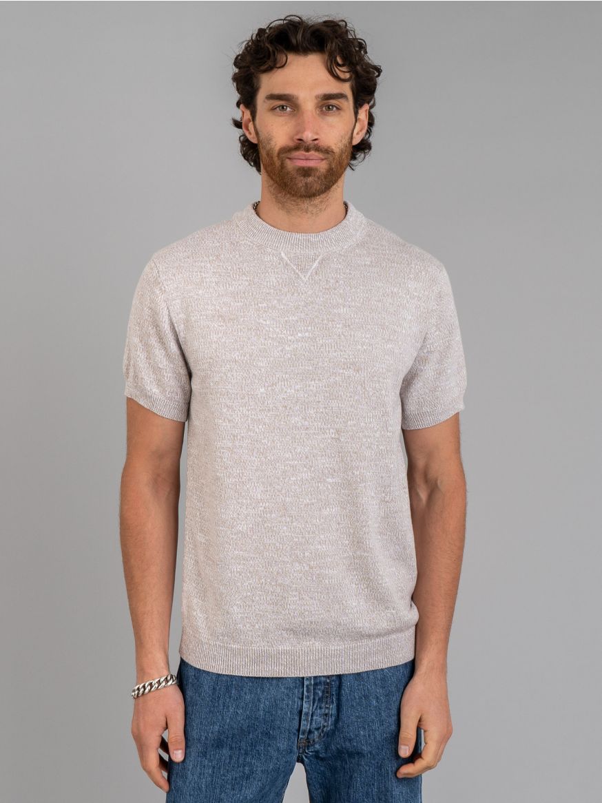 3sixteen Marled Yarn Knit T Shirt - Natural