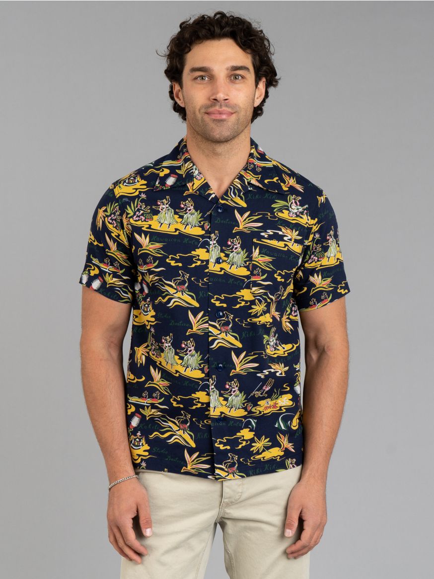 Studio D'Artisan Aloha Shirt - Navy