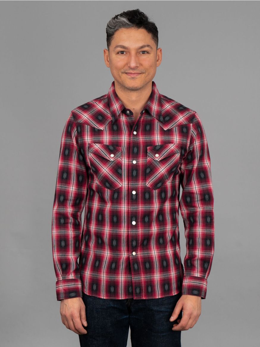 The Flat Head Native Check Western Shirt - Red