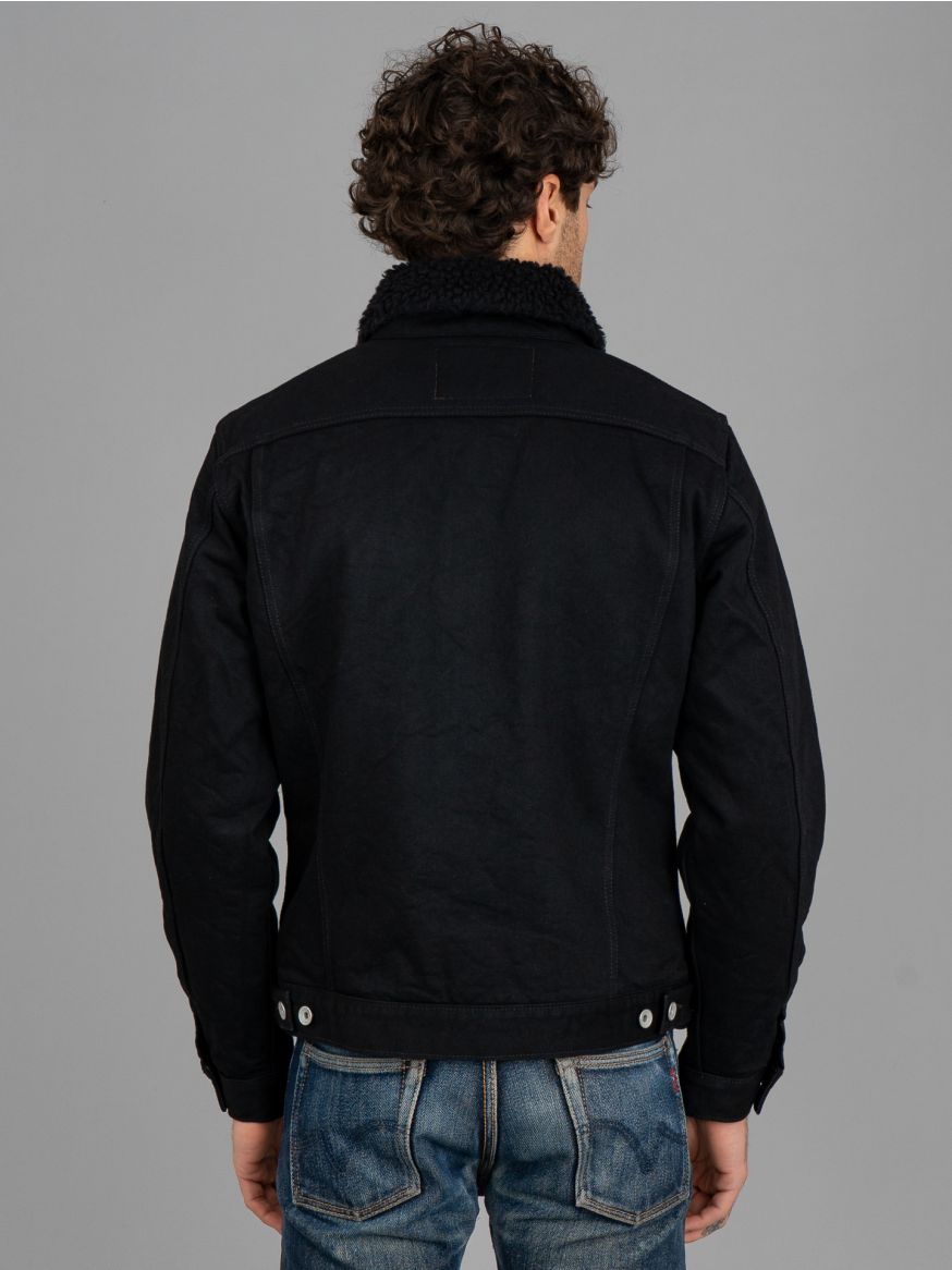 Iron Heart 14oz Selvedge Denim Fleece Lined Modified Type III Jacket - Black