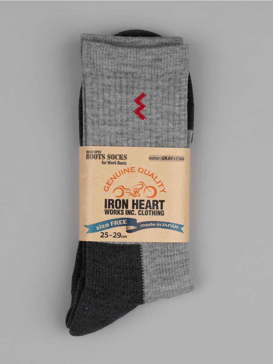 Iron Heart Work Boot Socks - Grey/Charcoal