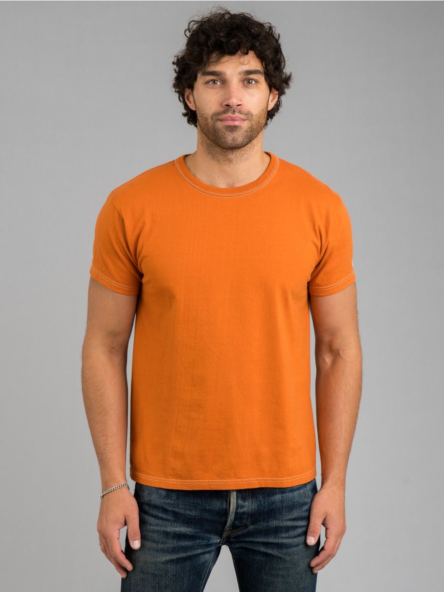 The Flat Head Plain Heavyweight T Shirt - Dark Orange
