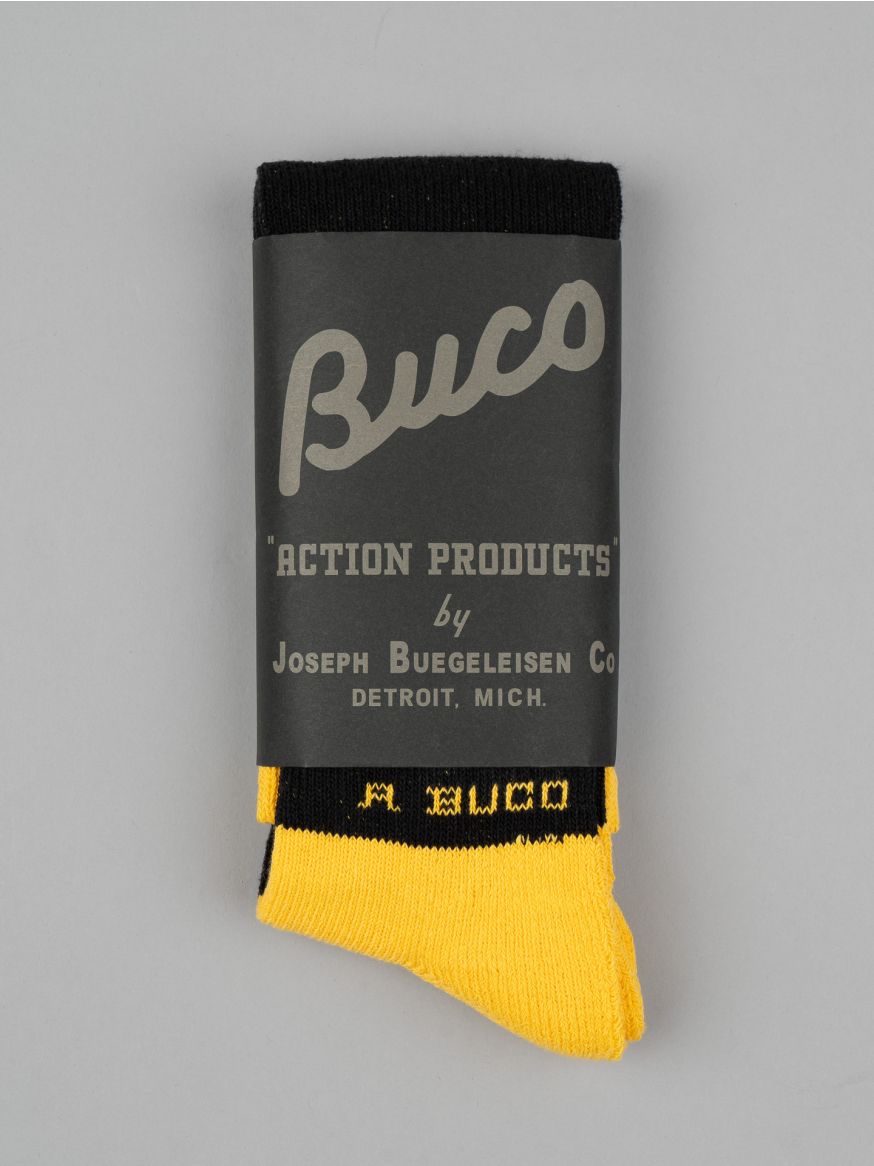 The Real McCoy's Buco Striped Action Socks - Yellow/Black