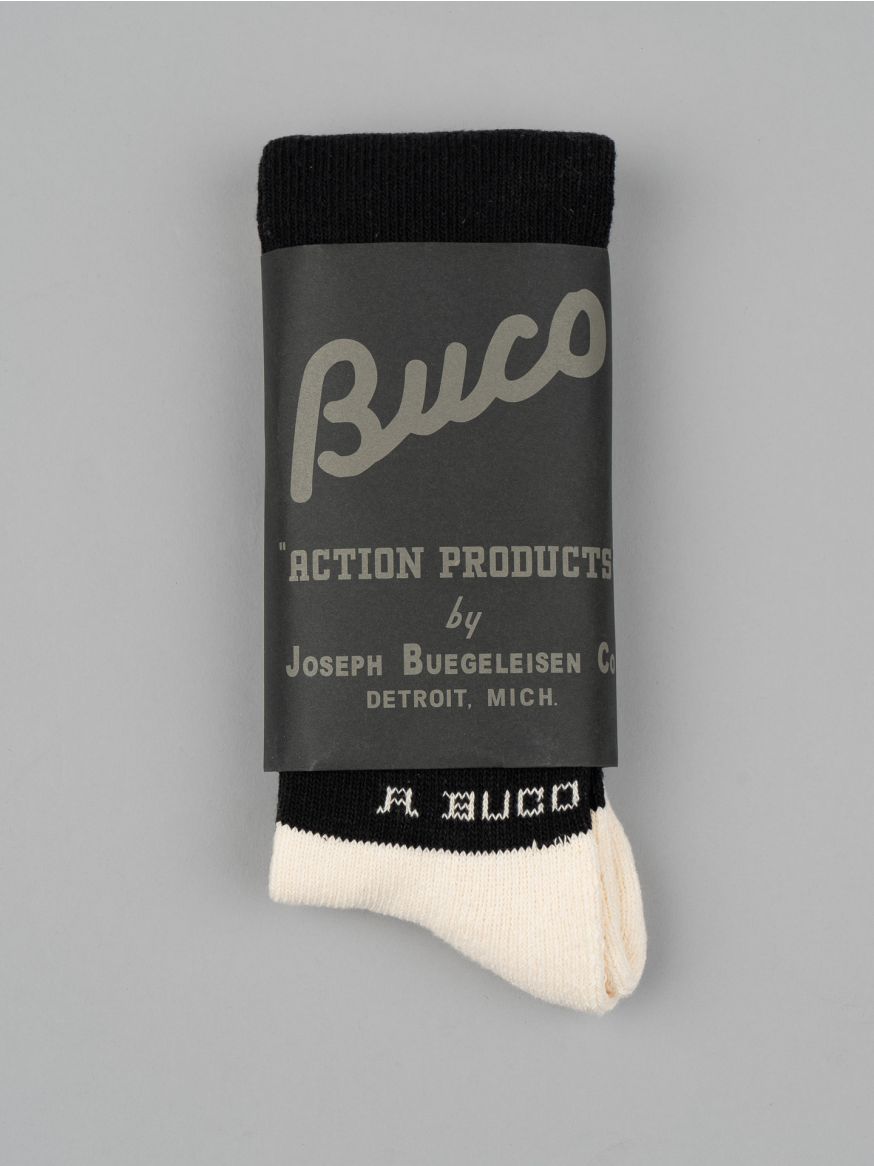The Real McCoy's Buco Striped Action Socks - White/Black