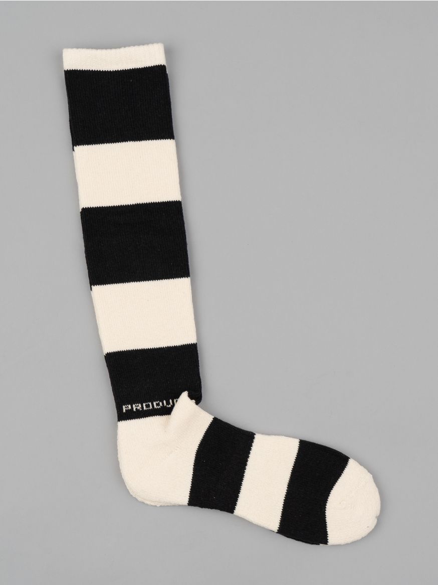 The Real McCoy's Buco Striped Action Socks - White/Black