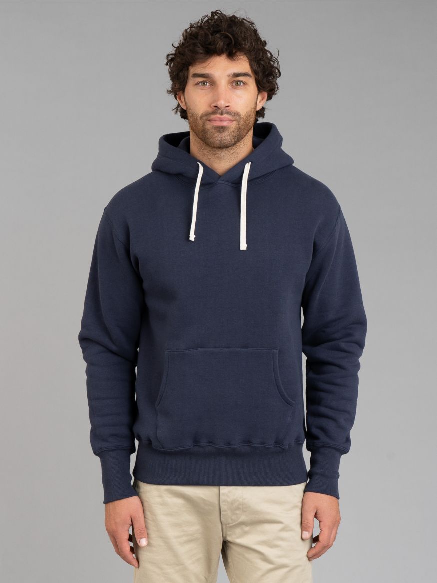 The Real McCoy's 10oz Loopwheeled Pullover Hoodie - Navy