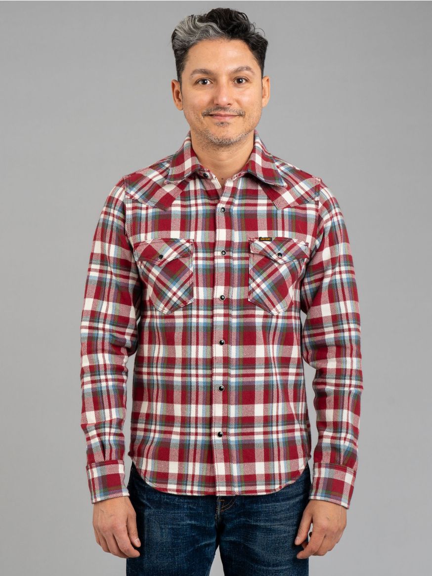 Iron Heart IHSH-377 Ultra Heavy Western Flannel - Red Crazy Check