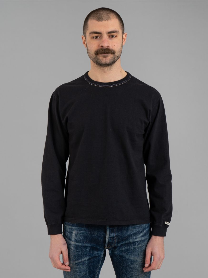 The Flat Head Plain Long Sleeve Heavyweight T Shirt -Black