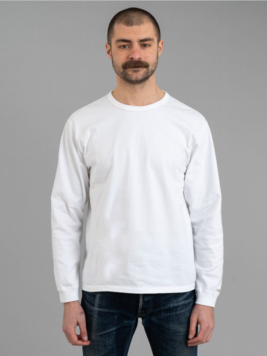 The Flat Head Plain Long Sleeve Heavyweight T Shirt - White
