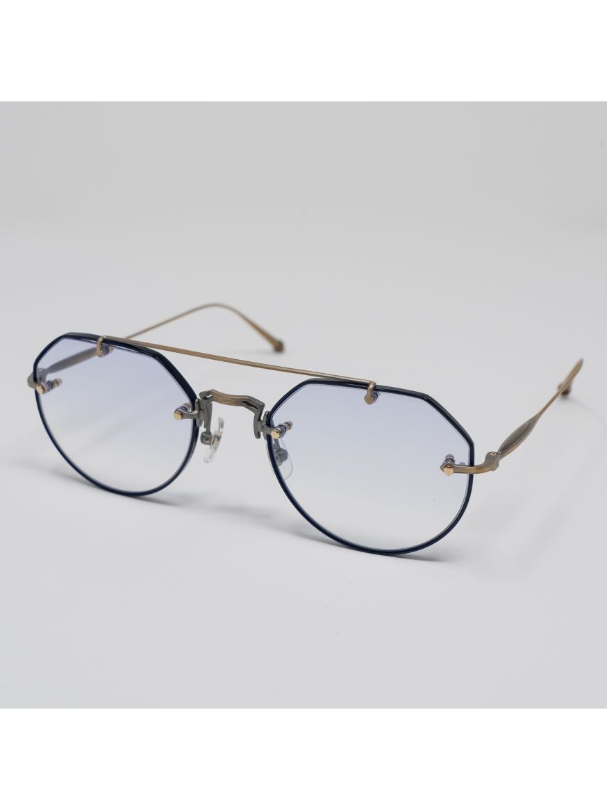 Matsuda M3121 Rimless Sunglasses - Navy & Antique Gold