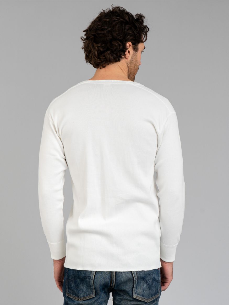 The Real McCoy's L/S Union Henley Undershirt - White