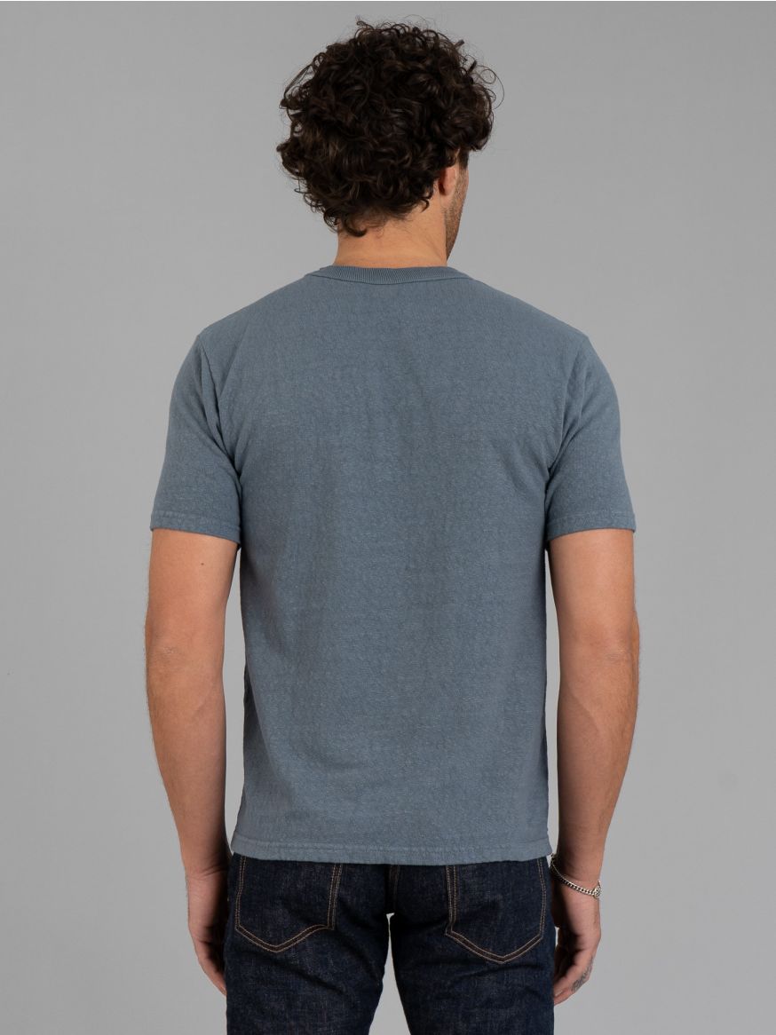 UES No.8 Slub Nep T Shirt - Grey Blue