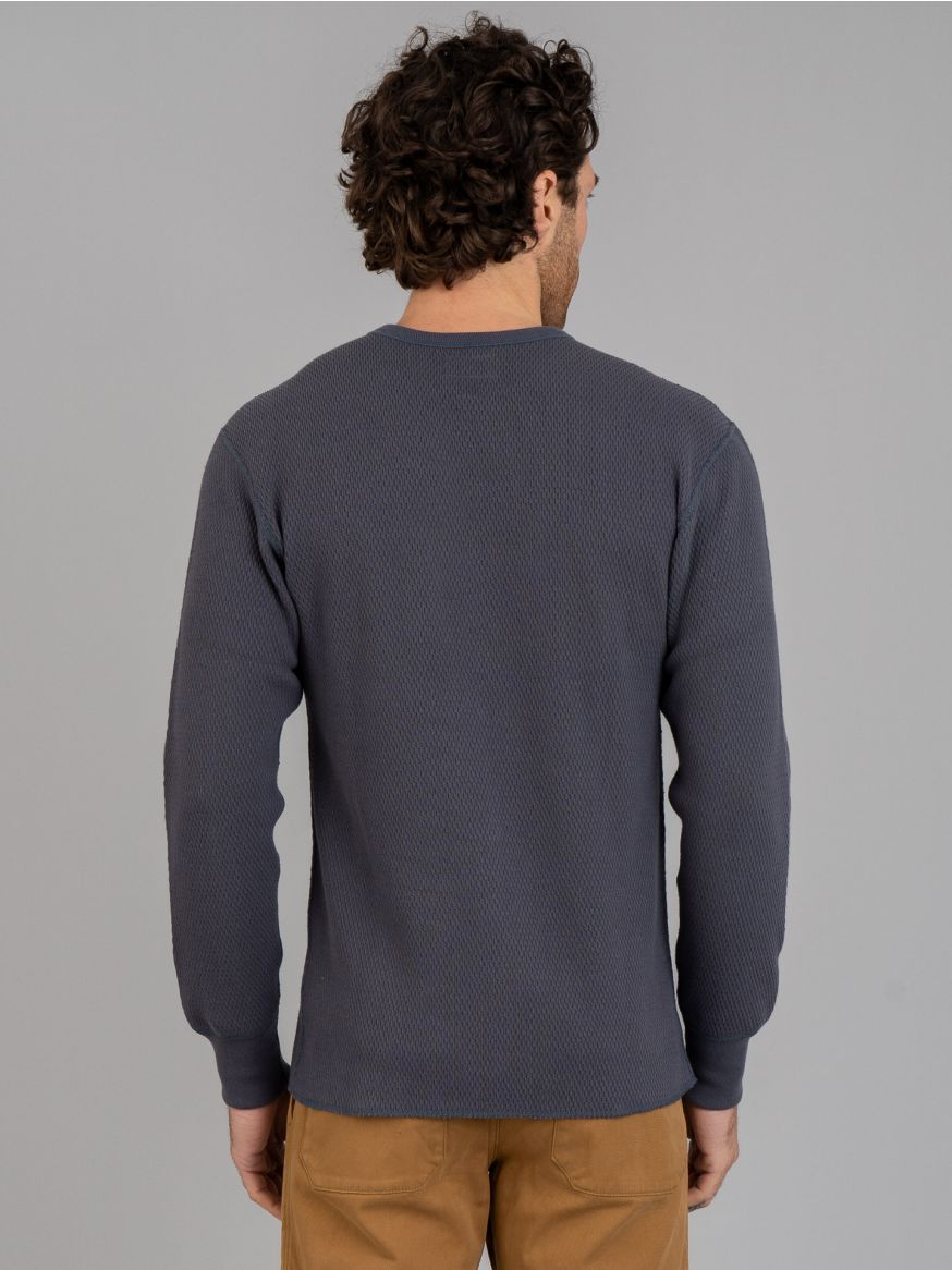 The Real McCoy's Honeycomb Thermal Sweater - Ink Blue