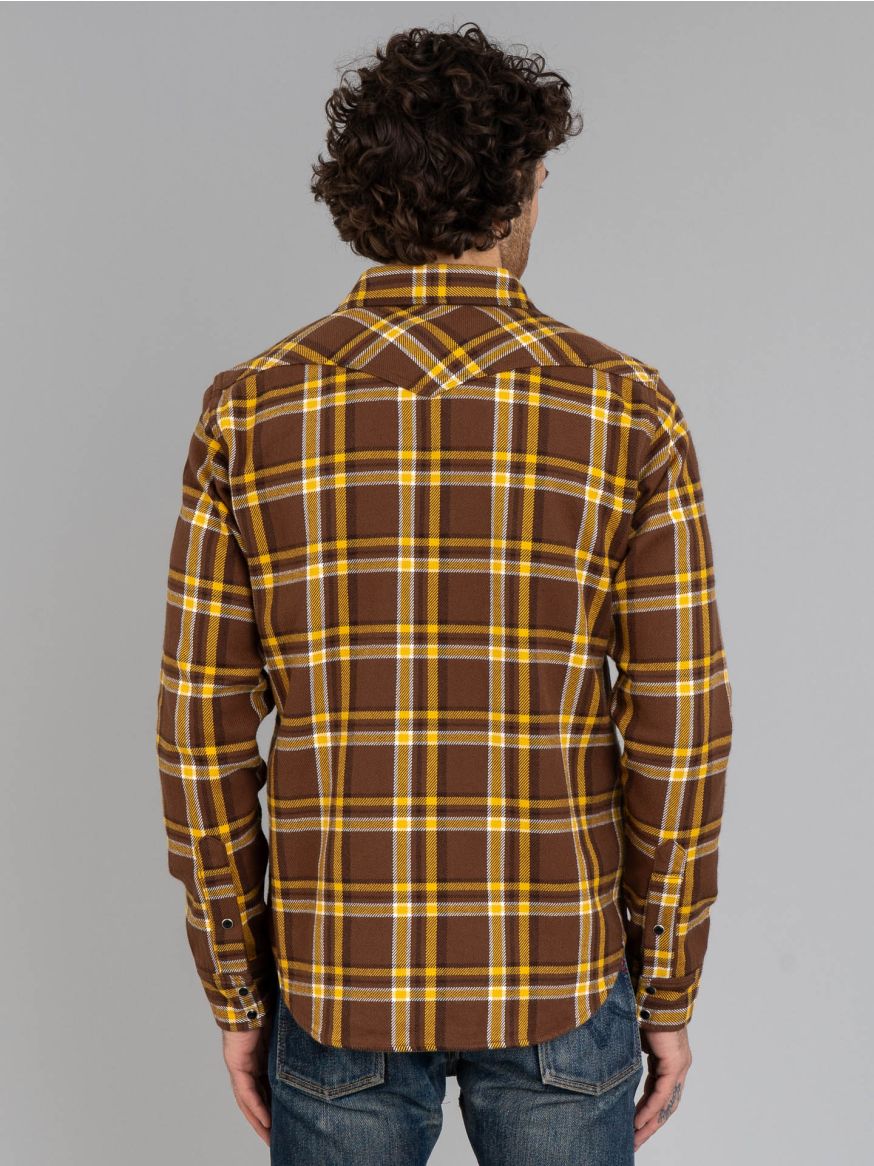 Iron Heart IHSH-372 Ultra Heavy Western Flannel - Brown Crazy Check