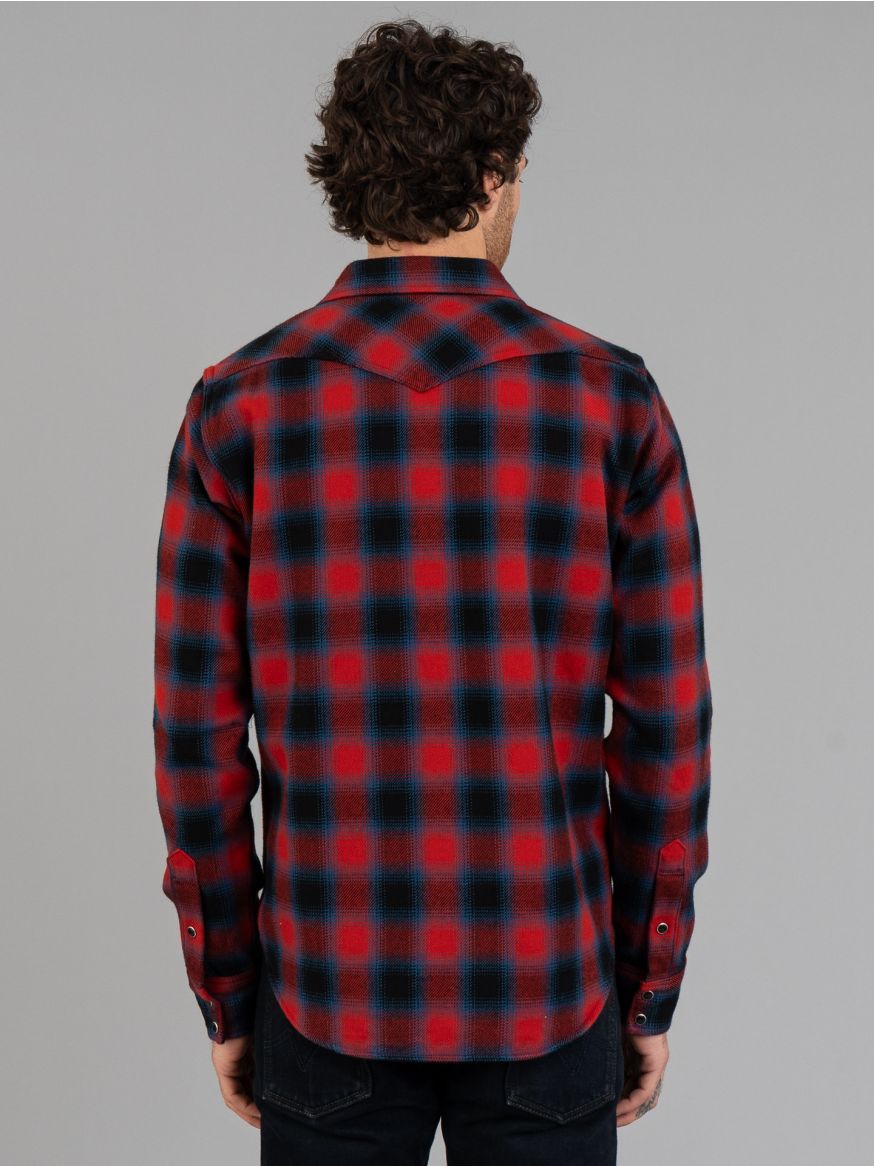 Iron Heart IHSH-373 Ultra Heavy Western Flannel - Red Ombré Check