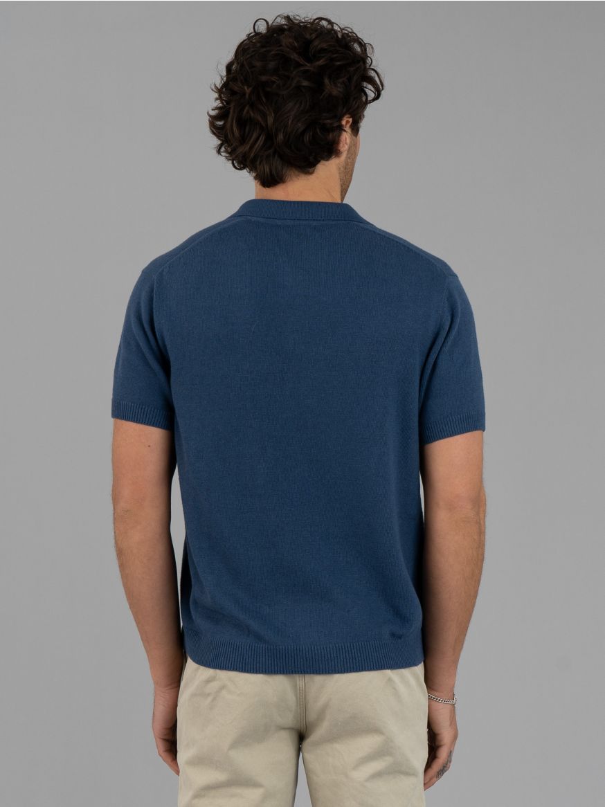 3sixteen Cotton/Linen Knit Polo - Slate