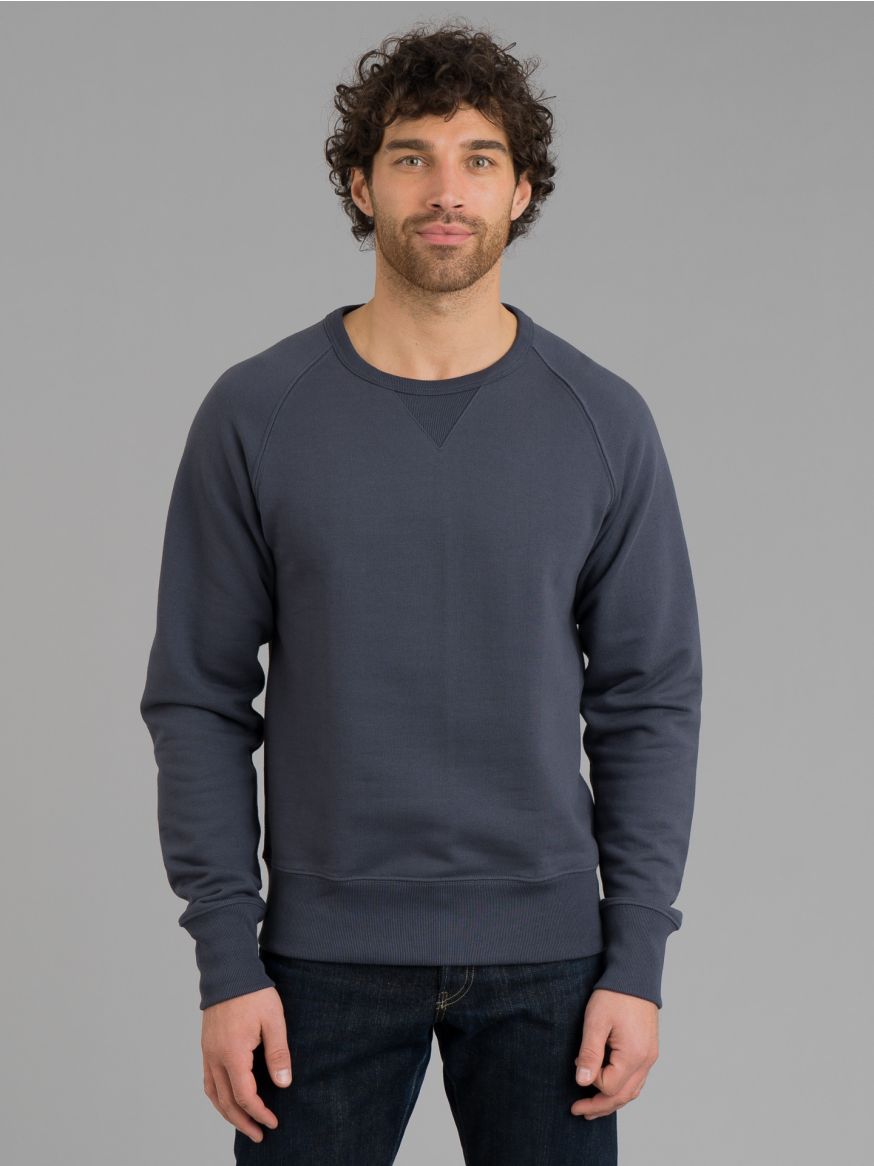 Merz b. Schwanen 349 Heavyweight Raglan Sweater - Navy