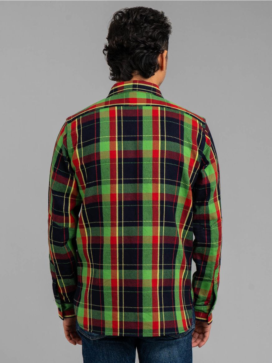 Samurai Indigo Rope Dyed Flannel Shirt - Green