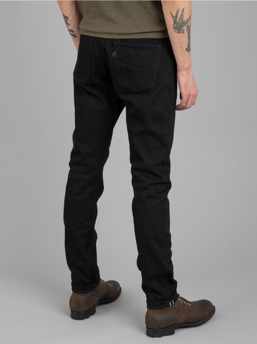 Pure Blue Japan TCD-019-BK 14oz Teacore Black Selvedge Jeans - Relaxed Tapered