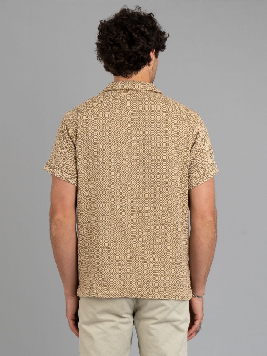 3sixteen Jacquard Vacation Shirt - Nutmeg