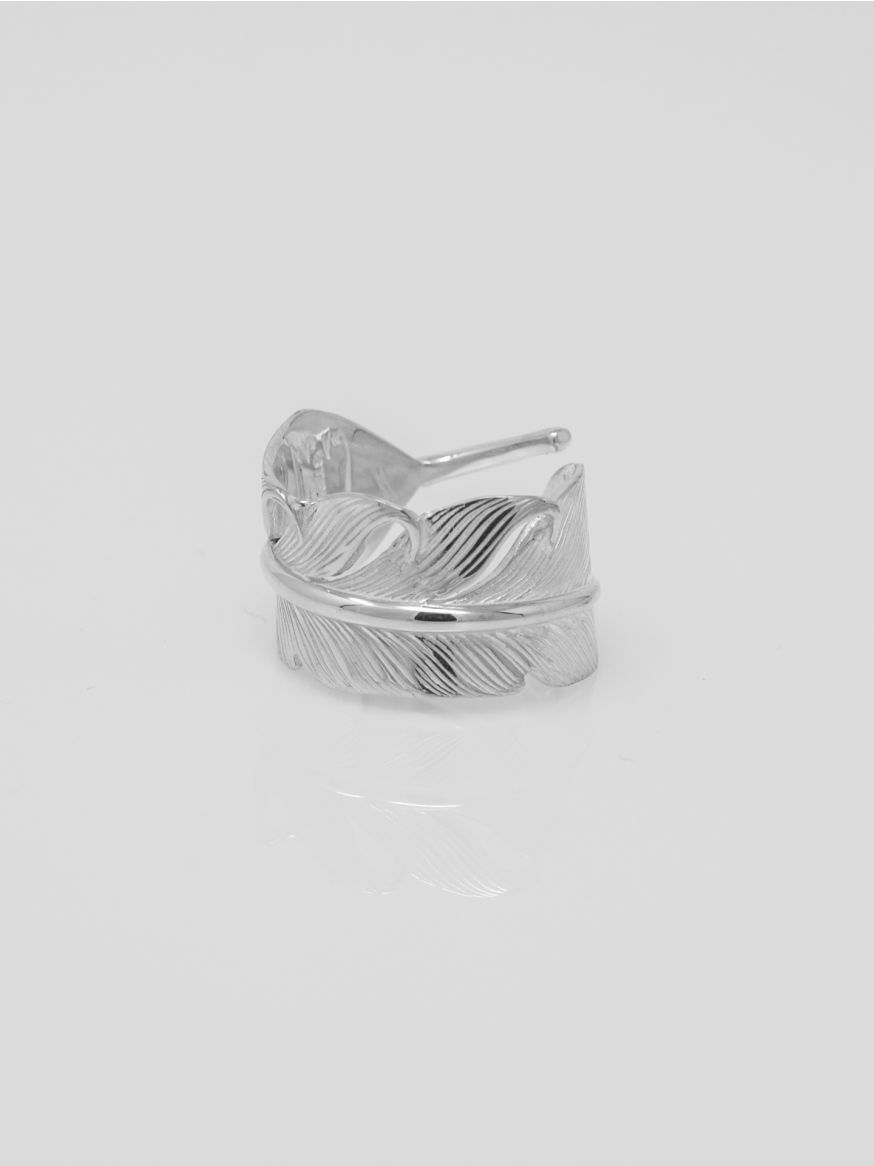The Flat Head Sterling Silver Feather Ring