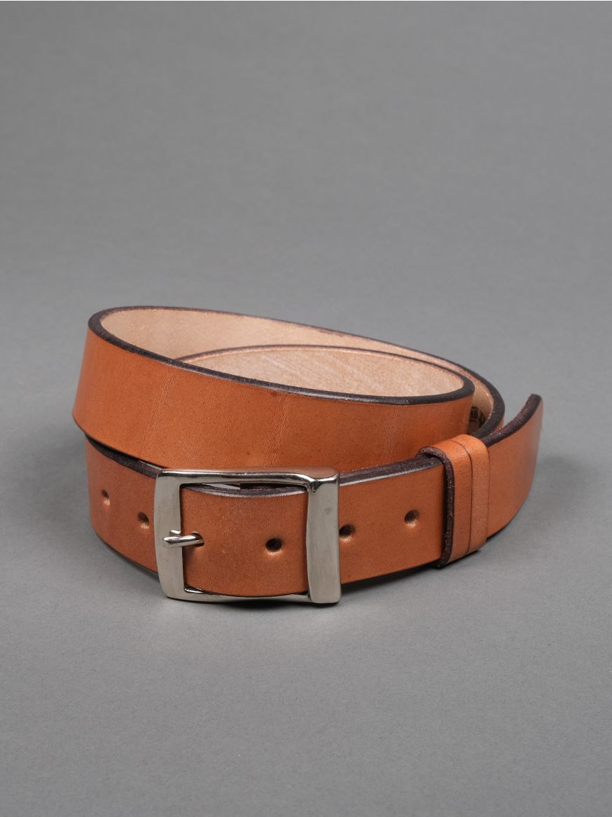 Rivet & Hide Bridle Leather Belt - Light Brown Oak Bark