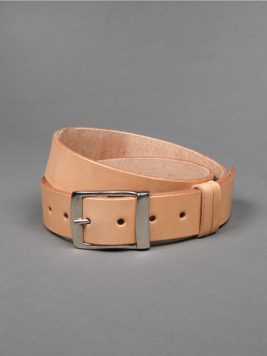 Rivet & Hide Bridle Leather Belt - Natural Oak Bark